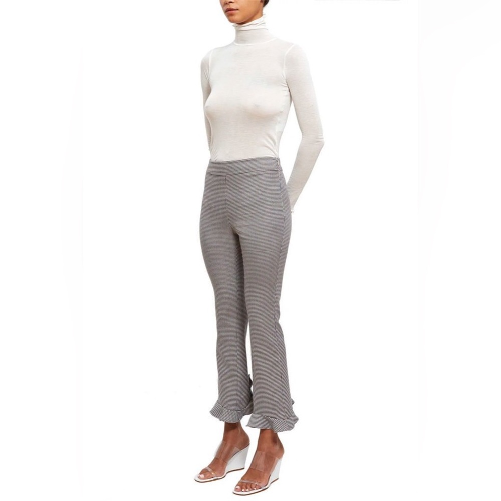Opening Ceremony Circle Ruffle Hem Kick Flare
Pants in Houndstooth 4 retail 355